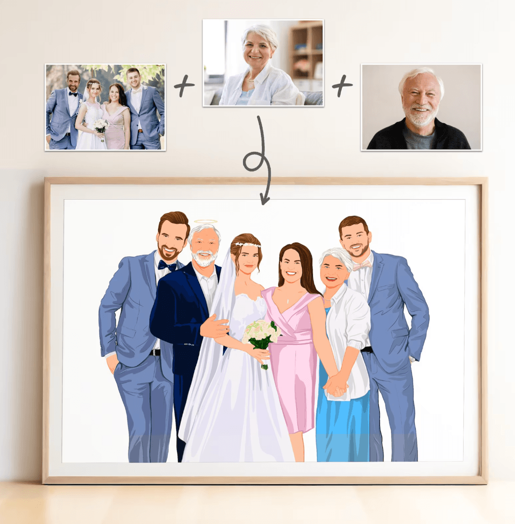 Retrouvailles tout en douceur créées à partir de deux photos